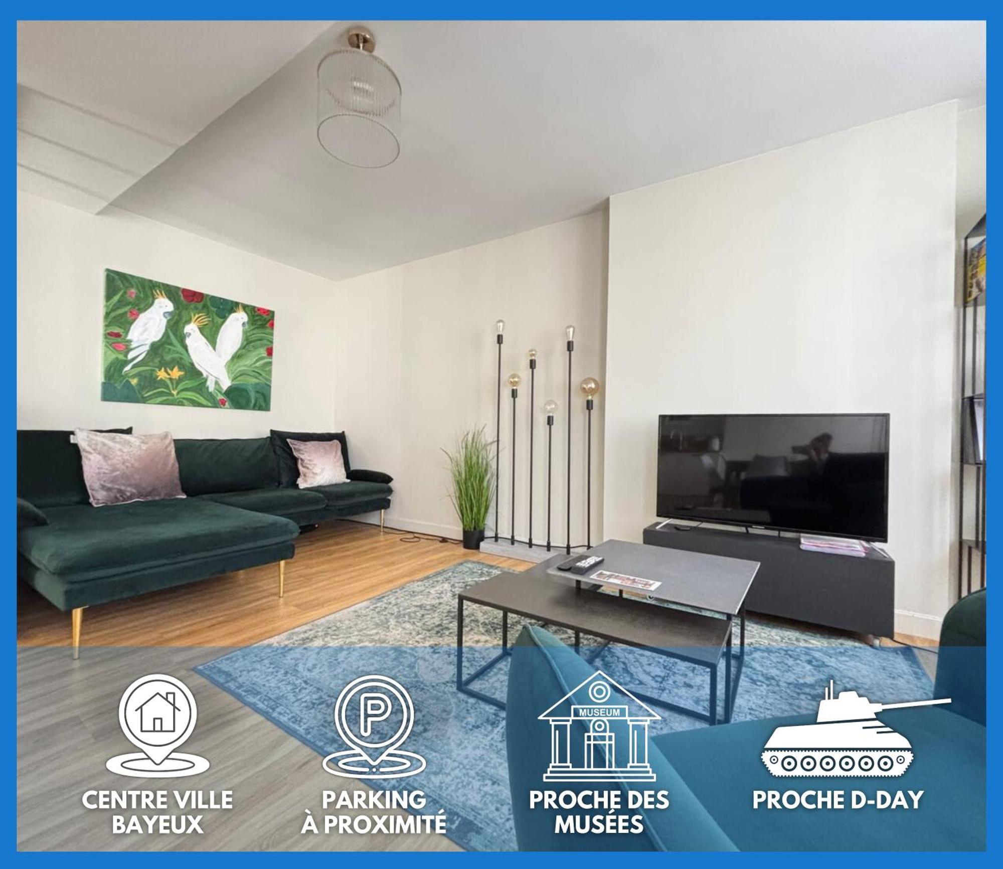 Bajocasse Apt Duplex Spacieux 3 Ch 2 Sdb Cosy Plein Centre Bayeux Decoration Elegante Proche Plages Du Debarquement المظهر الخارجي الصورة